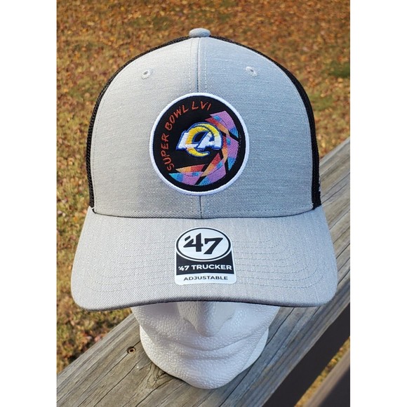 Los Angeles Rams '47 Super Bowl LVI Bound Aperture Trucker Adjustable Hat - Gray - Picture 1 of 12